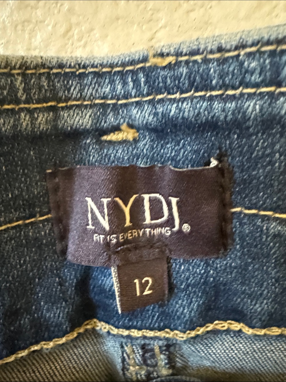 NYDJ Dark Blue Wide Leg High-Rise Jeans - Picture 5 of 6